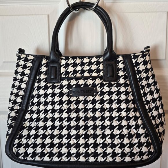 Vera Bradley Quilted Houndstooth Tote Shoulder Bag Purse - Picture 1 of 6